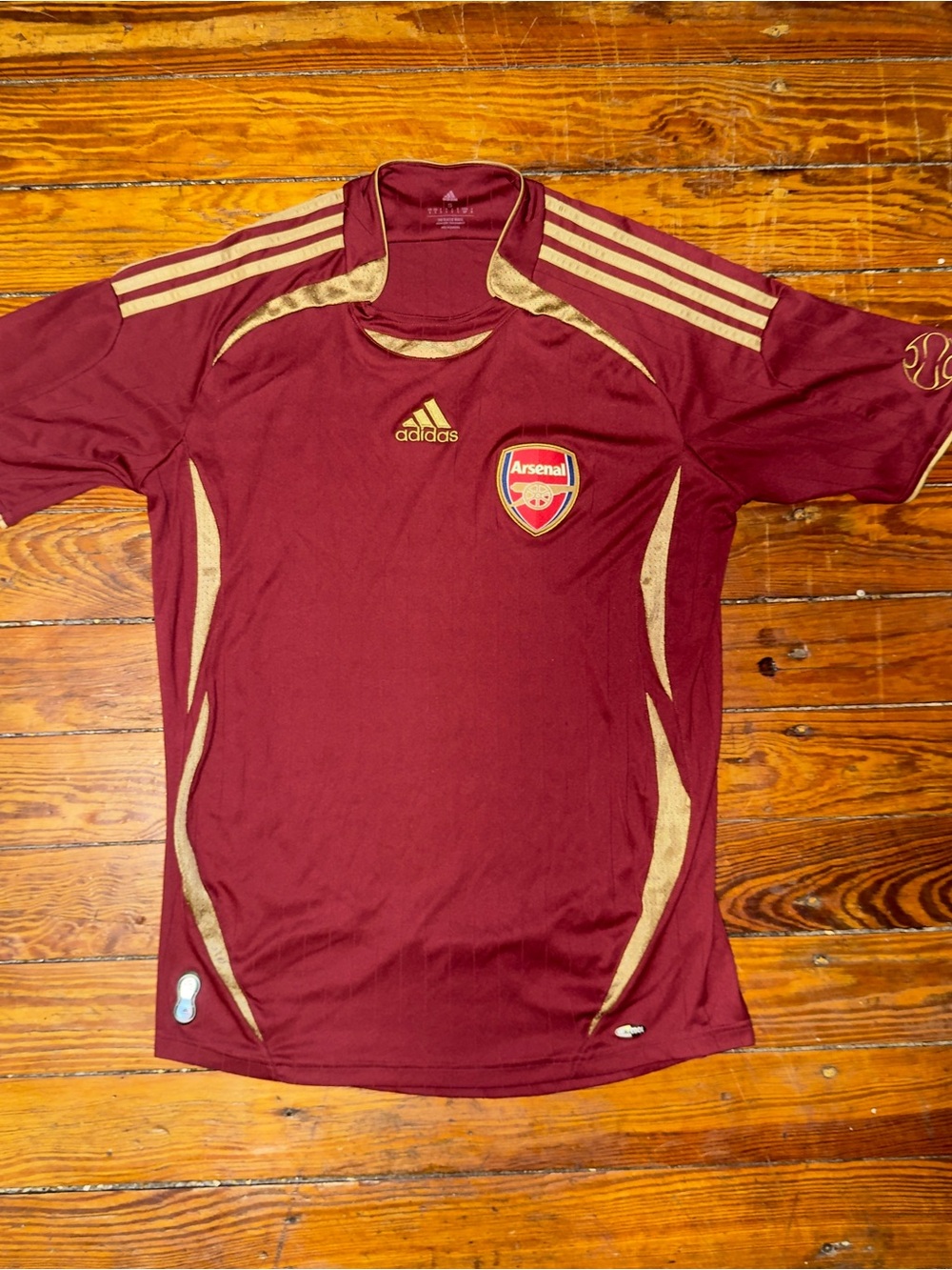 adidas Arsenal Men's Burgundy and Gold Soccer Jersey